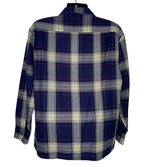 Back Packer Classic Long Sleeve Plaid Flannel (Size:L, Color:Blue/Pink/Cream) - Picture 2 of 5